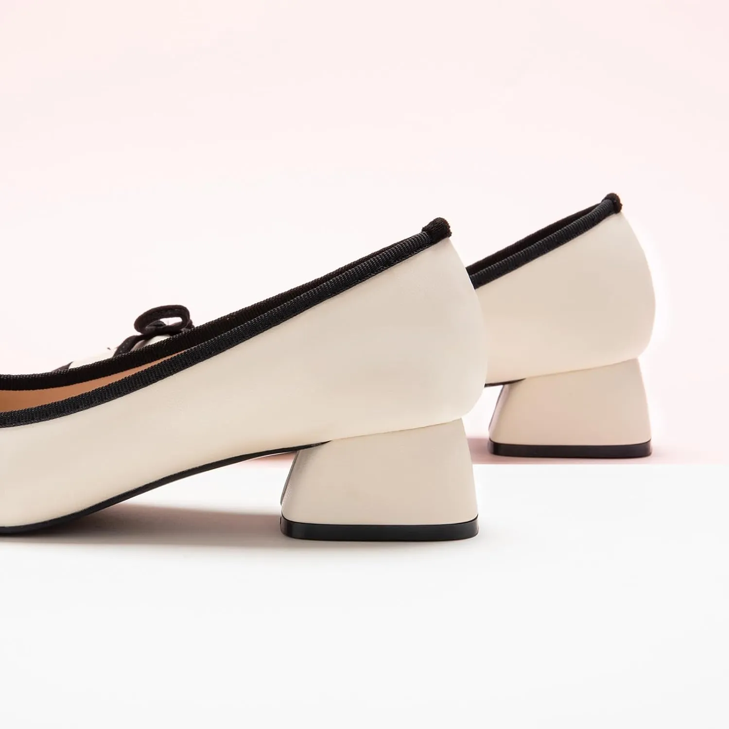 C.Paravano Women's Pump | Square Toe Low Block Heels | Closed Toe Chunky Heels | Leather Low Heel Pumps | Dress Wedding Shoes