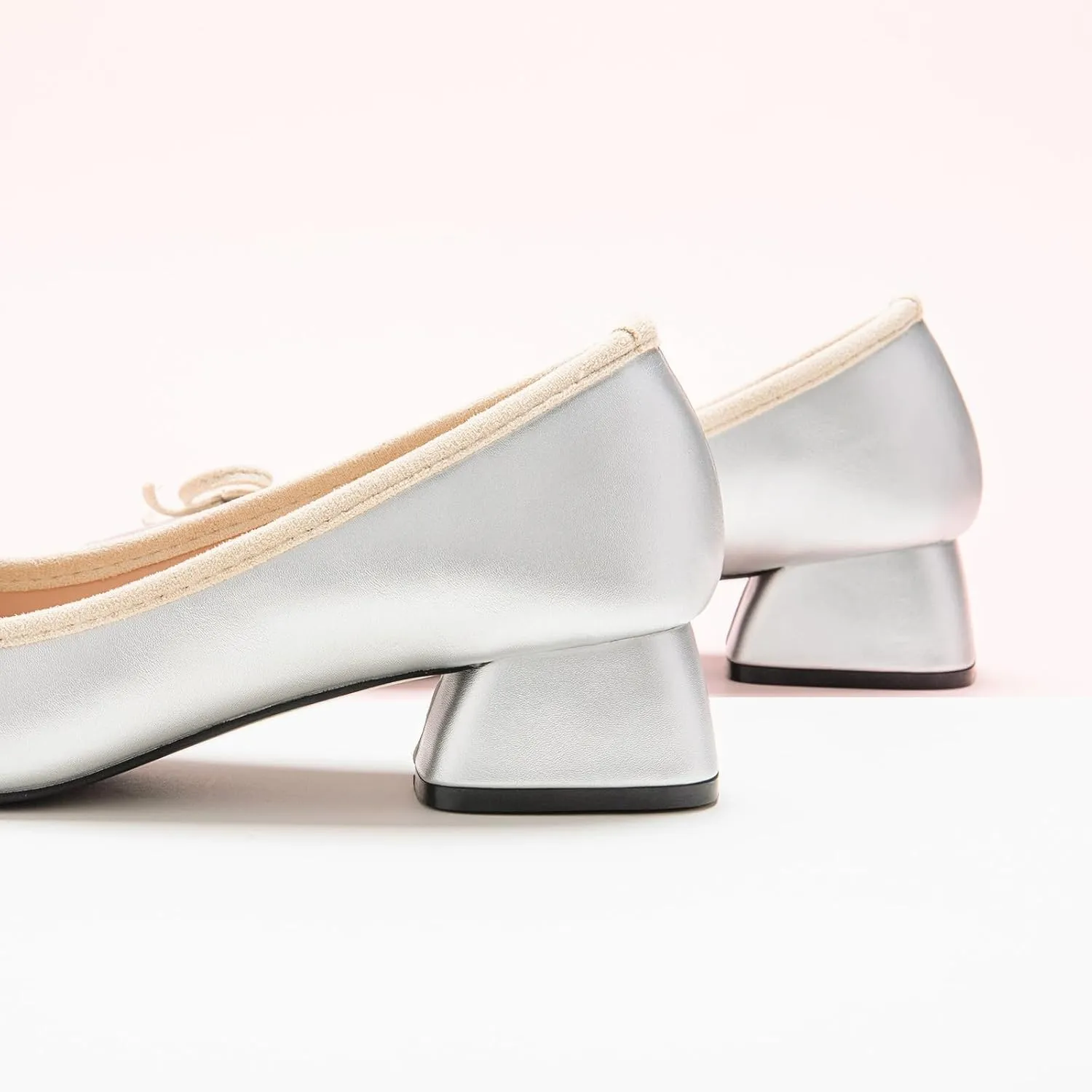 C.Paravano Women's Pump | Square Toe Low Block Heels | Closed Toe Chunky Heels | Leather Low Heel Pumps | Dress Wedding Shoes