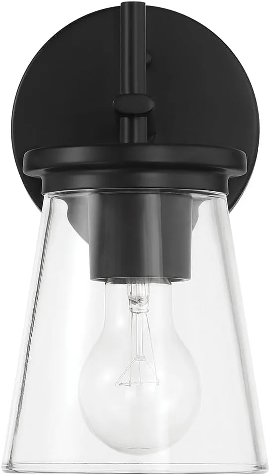 Craftmade 60401-FB Connell Wall Sconce, (1) E26 Sockets, Flat Black (Bulbs NOT Included)