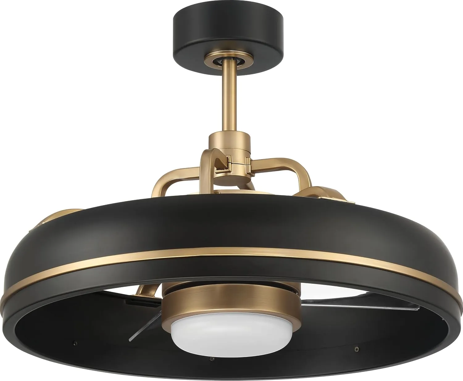 Craftmade TYL24FBSB3 Taylor 20" Ceiling Fan with LED Lights & Remote, Flat Black/Satin Brass