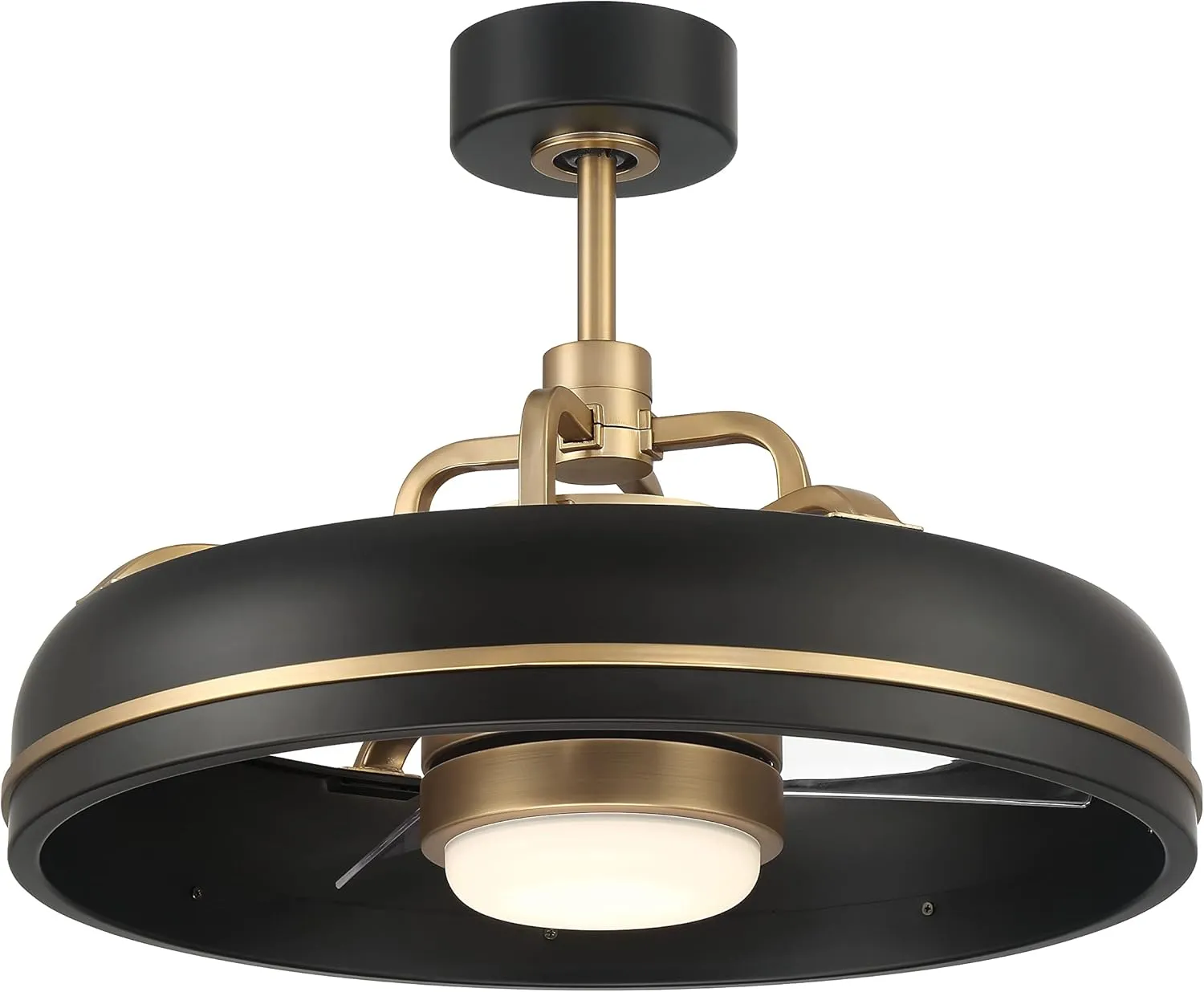 Craftmade TYL24FBSB3 Taylor 20" Ceiling Fan with LED Lights & Remote, Flat Black/Satin Brass