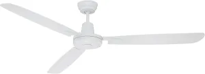 Craftmade VE58W3 Velocity Aerodynamic Modern Industrial Heavy-duty 58" Ceiling Fan with Wall Control, 3 Blades, White