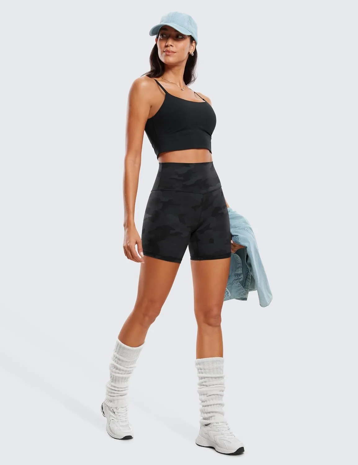CRZ YOGA Womens ButterLuxe Biker Shorts 6 Inches - High Waisted Workout Running Volleyball Spandex Yoga