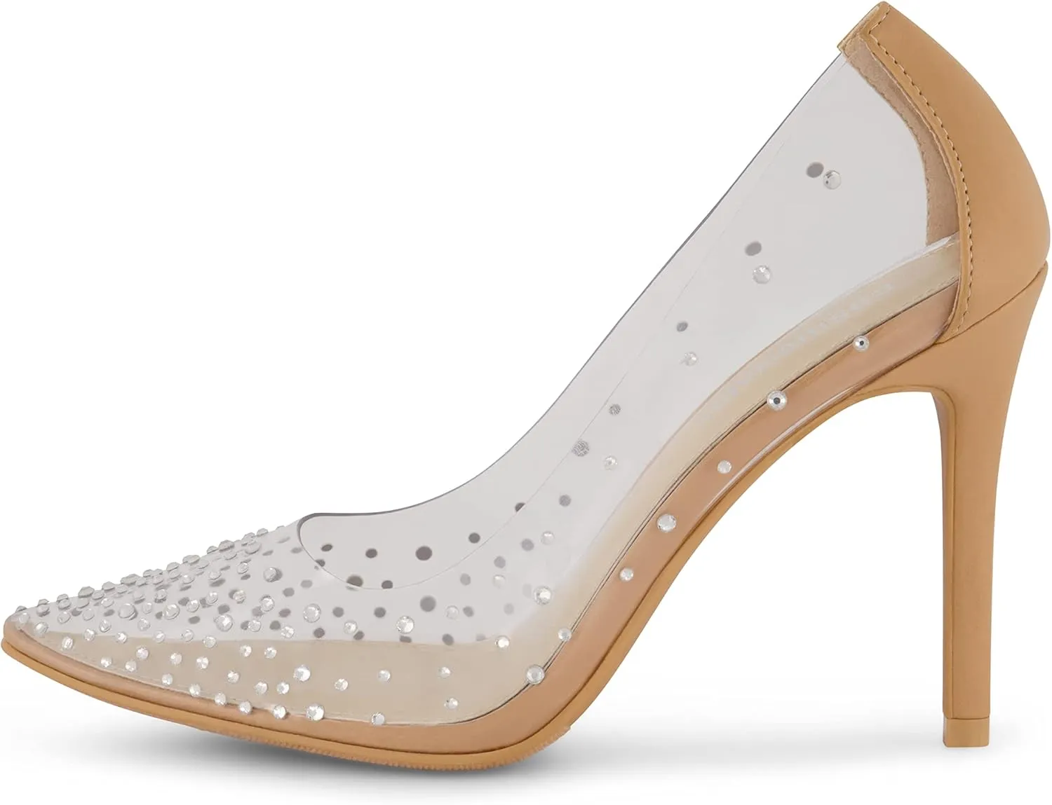 CUSHIONAIRE Women's Glam Clear Rhinestone Dress Pump  Memory Foam