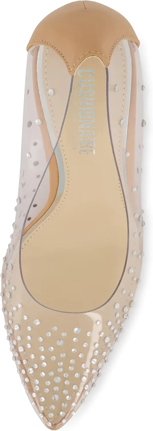 CUSHIONAIRE Women's Glam Clear Rhinestone Dress Pump  Memory Foam