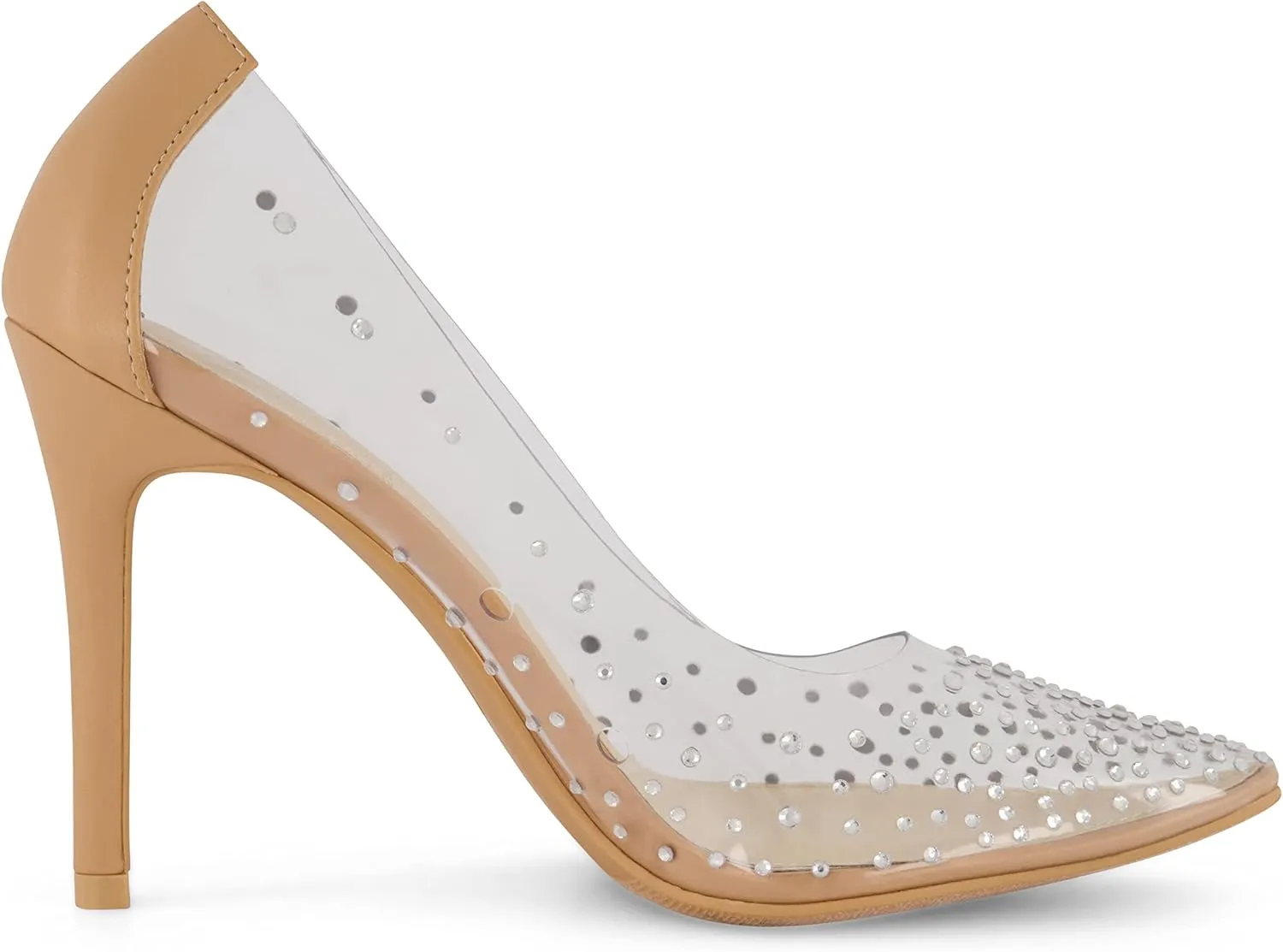 CUSHIONAIRE Women's Glam Clear Rhinestone Dress Pump  Memory Foam