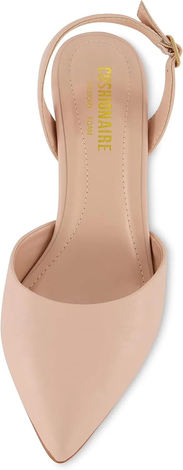 CUSHIONAIRE Women's Petula Sling Back Dress Pump  Memory Foam, Wide Widths Available