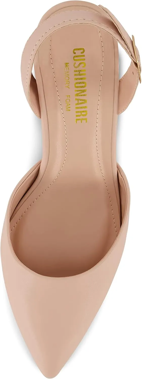 CUSHIONAIRE Women's Petula Sling Back Dress Pump  Memory Foam, Wide Widths Available
