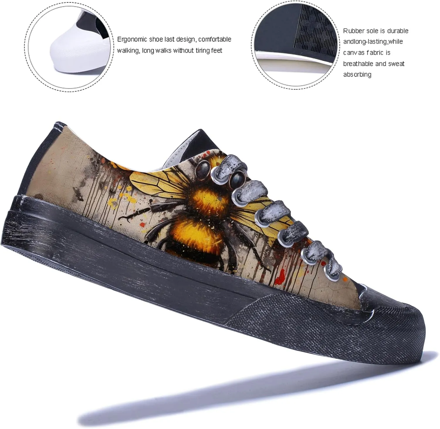 Custom Canvas Shoes Men Fashion Sneakers Personalized Design Patterns Printing Shoes with Photo Name Unisex White Sneakers Customized Cosplay Low Top Shoes