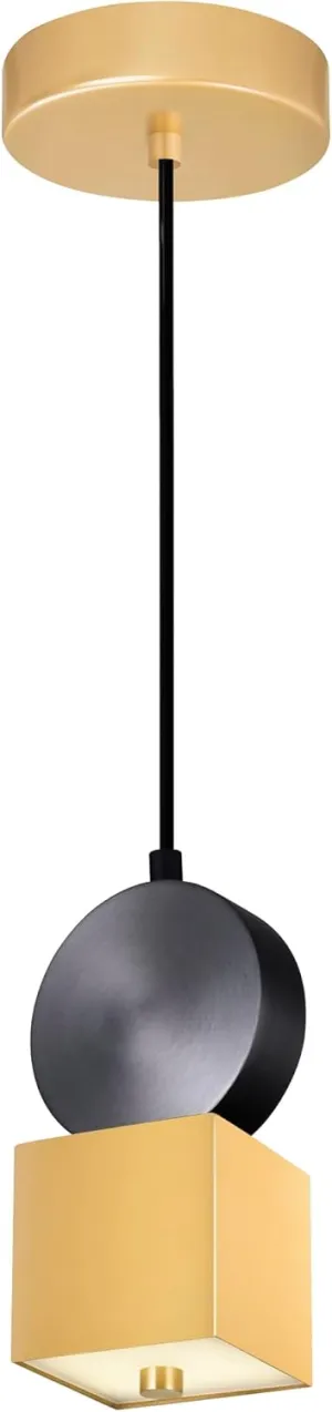 CWI Lighting Saleen LED Mini Pendant with Brass Black Finish Fom