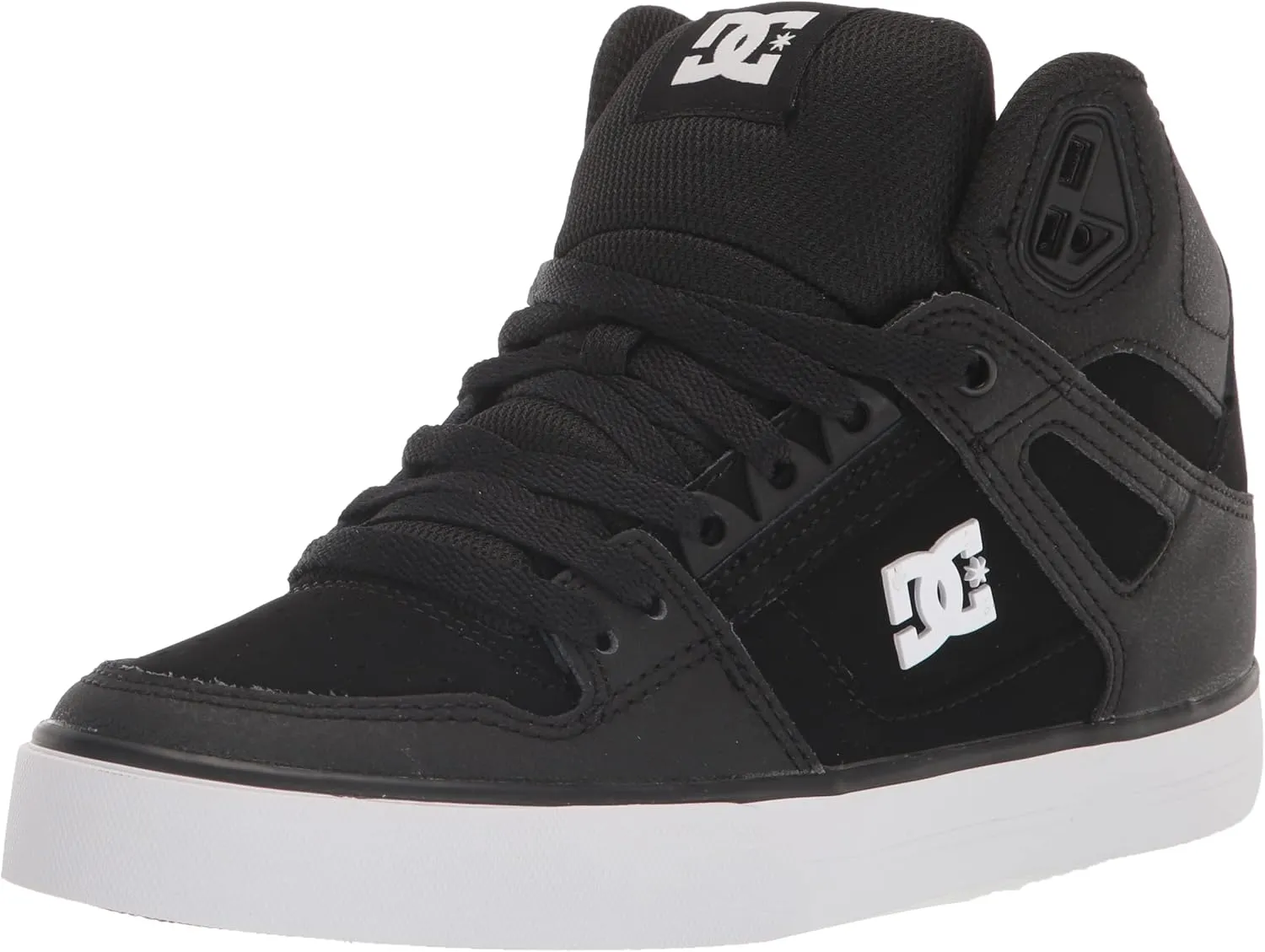 DC Men's Pure High Top Wc Skate Shoes Casual Sneakers, Black/Black/White, 8.5