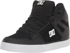 DC Men's Pure High Top Wc Skate Shoes Casual Sneakers, Black/Black/White, 8.5