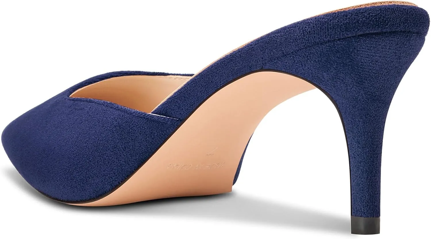 DearOnly Womens Pointed Toe Kitten Heel Mules Slip-on Stiletto Mid Heel Sandals Prom Dress Shoes 2.6 Inches Heels