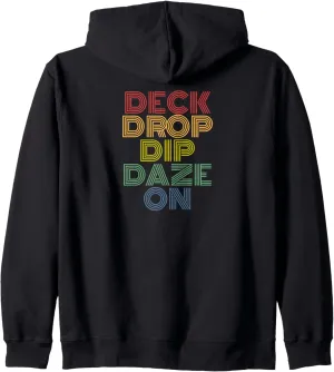 Deck Drop Dip Daze On Retro Summer Vibes Zip Hoodie