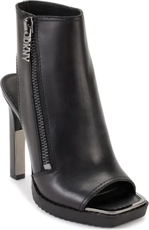 DKNY Women's Open Toe Rubber Sole Heeled Sandal Bootie