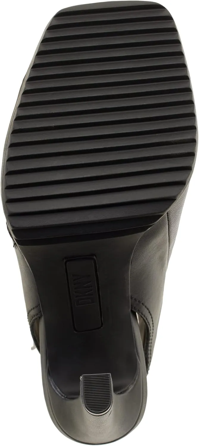 DKNY Women's Open Toe Rubber Sole Heeled Sandal Bootie