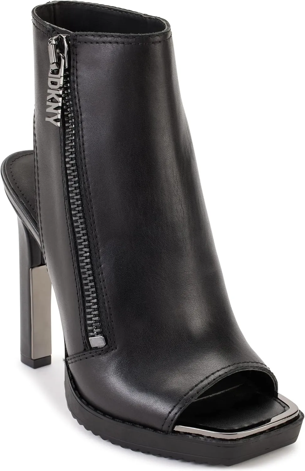 DKNY Women's Open Toe Rubber Sole Heeled Sandal Bootie