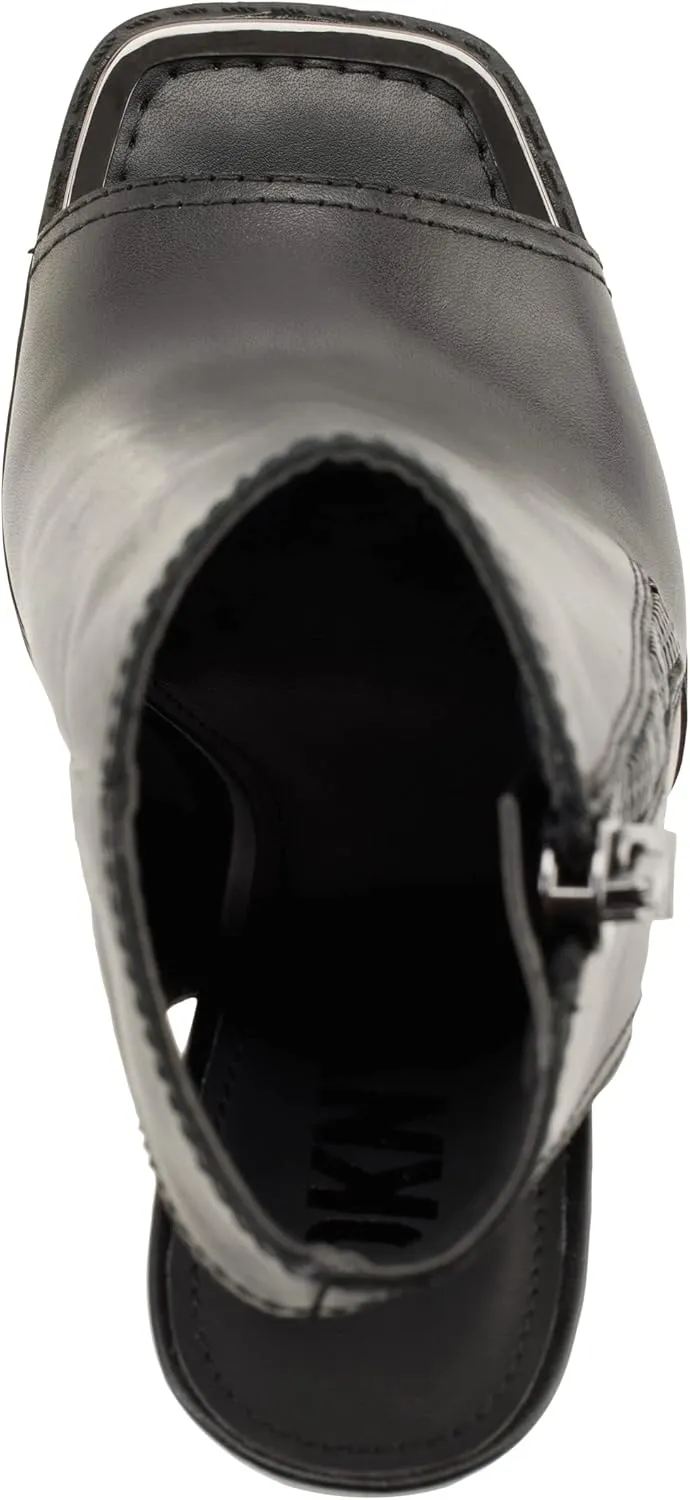 DKNY Women's Open Toe Rubber Sole Heeled Sandal Bootie