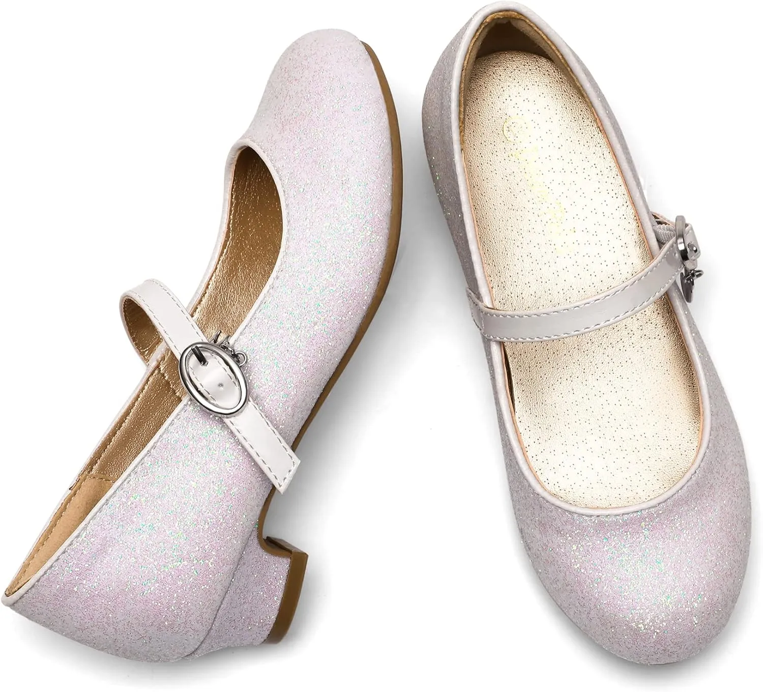 DREAM PAIRS Girls Mary Jane Low Heel Princess Flower Wedding Party Pump Dress Shoes