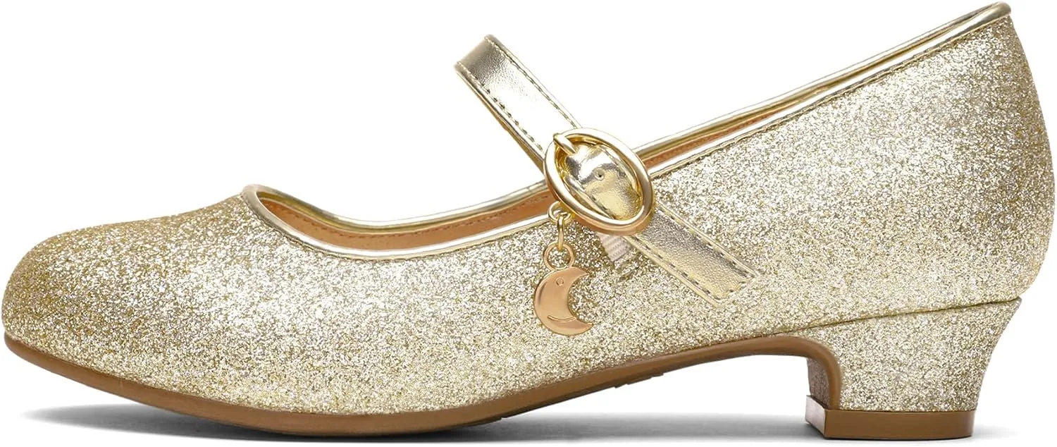 DREAM PAIRS Girls Mary Jane Low Heel Princess Flower Wedding Party Pump Dress Shoes