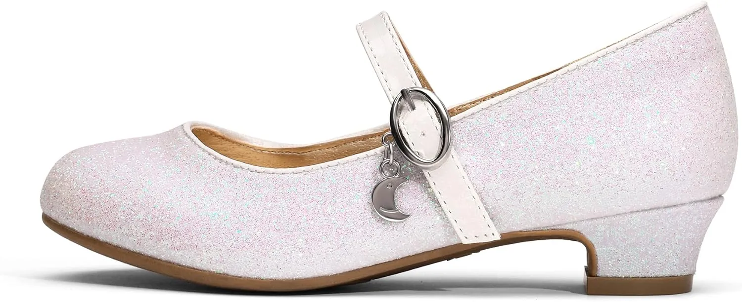 DREAM PAIRS Girls Mary Jane Low Heel Princess Flower Wedding Party Pump Dress Shoes