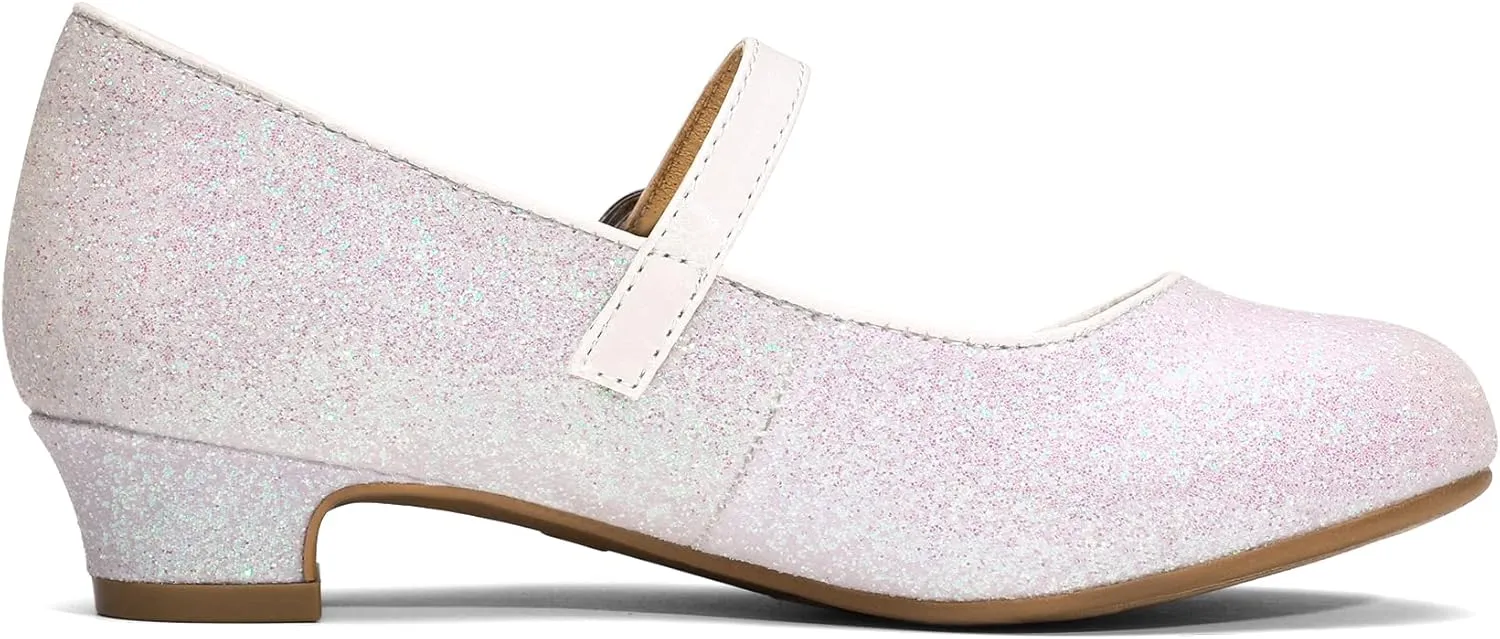 DREAM PAIRS Girls Mary Jane Low Heel Princess Flower Wedding Party Pump Dress Shoes