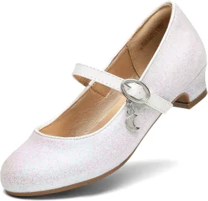 DREAM PAIRS Girls Mary Jane Low Heel Princess Flower Wedding Party Pump Dress Shoes