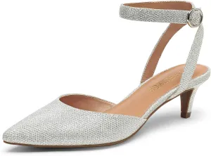 DREAM PAIRS Kitten Heels for Women Low Heel Dress Shoes Wedding Dress Closed Toe Pump Shoes