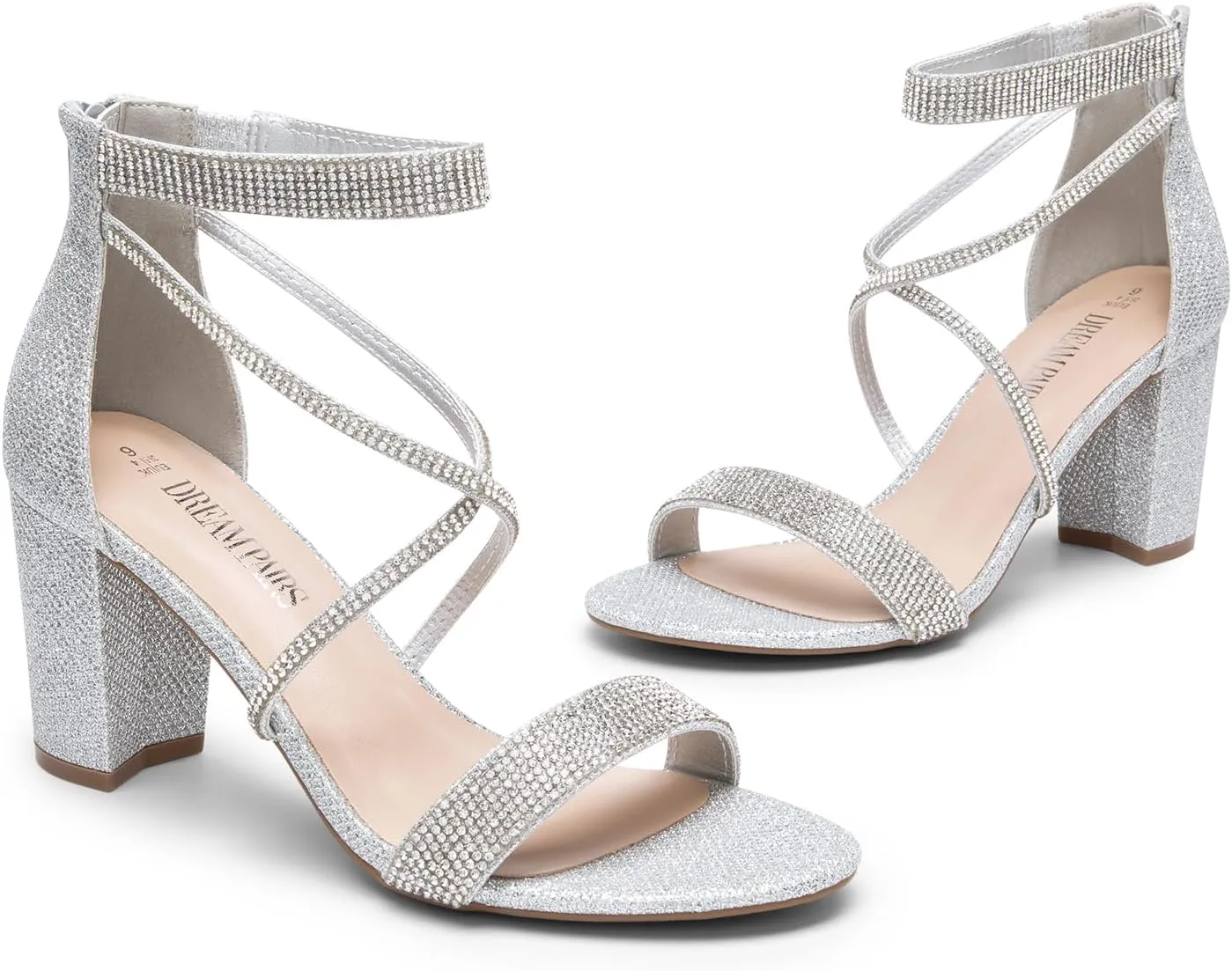 DREAM PAIRS Women's Chunk Low Heel Pump Sandals