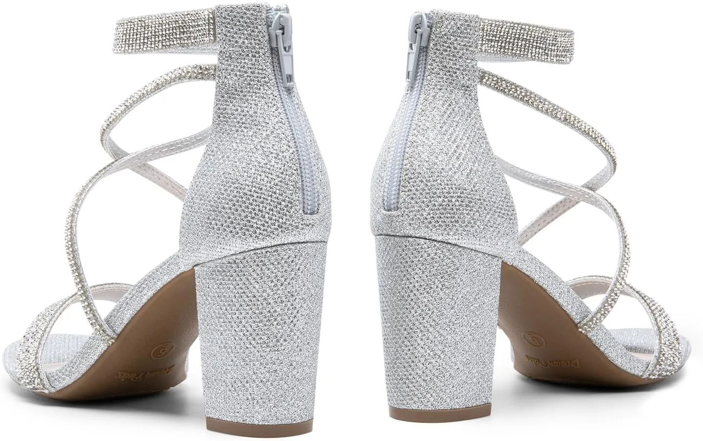 DREAM PAIRS Women's Chunk Low Heel Pump Sandals