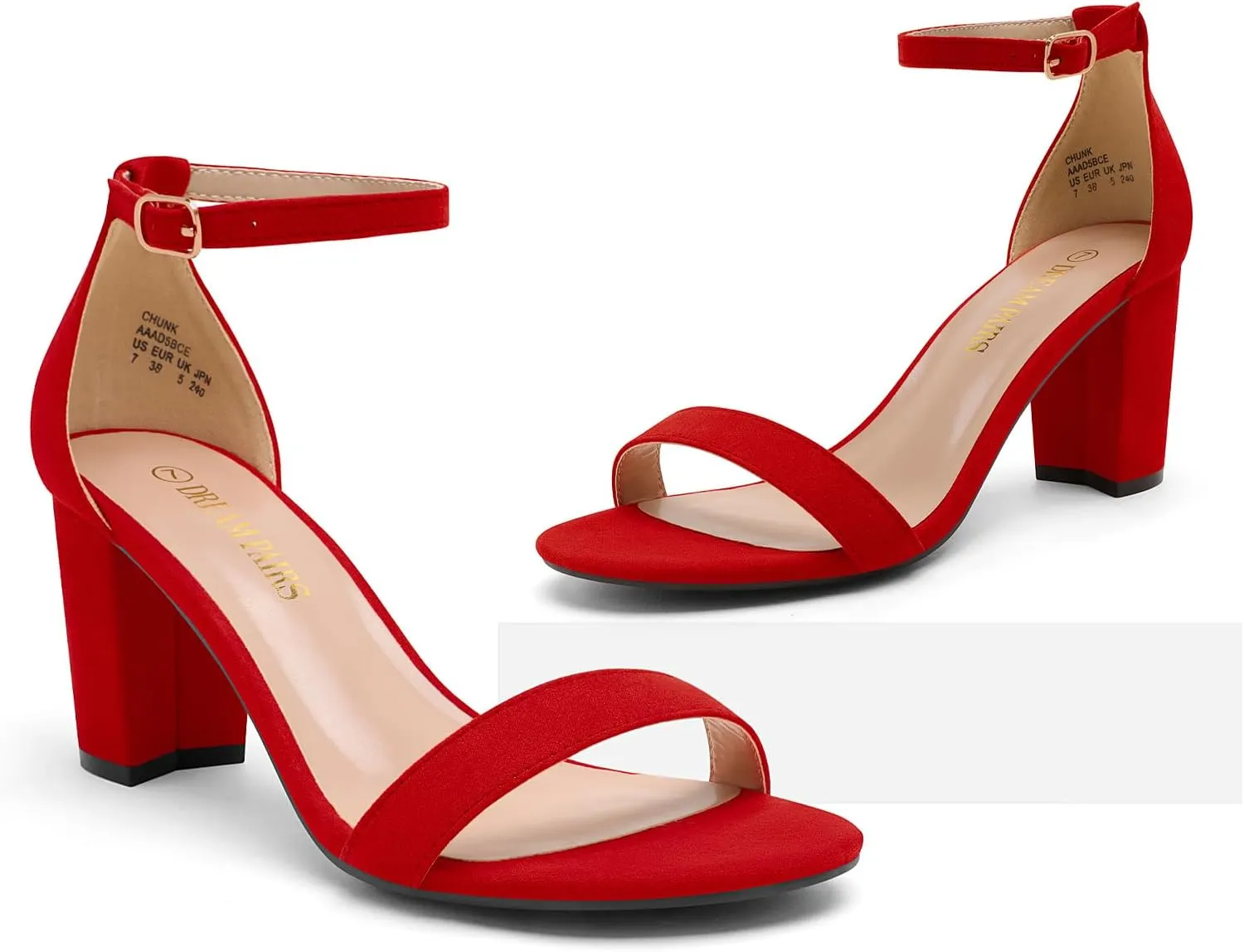 DREAM PAIRS Women's Chunk Low Heel Pump Sandals