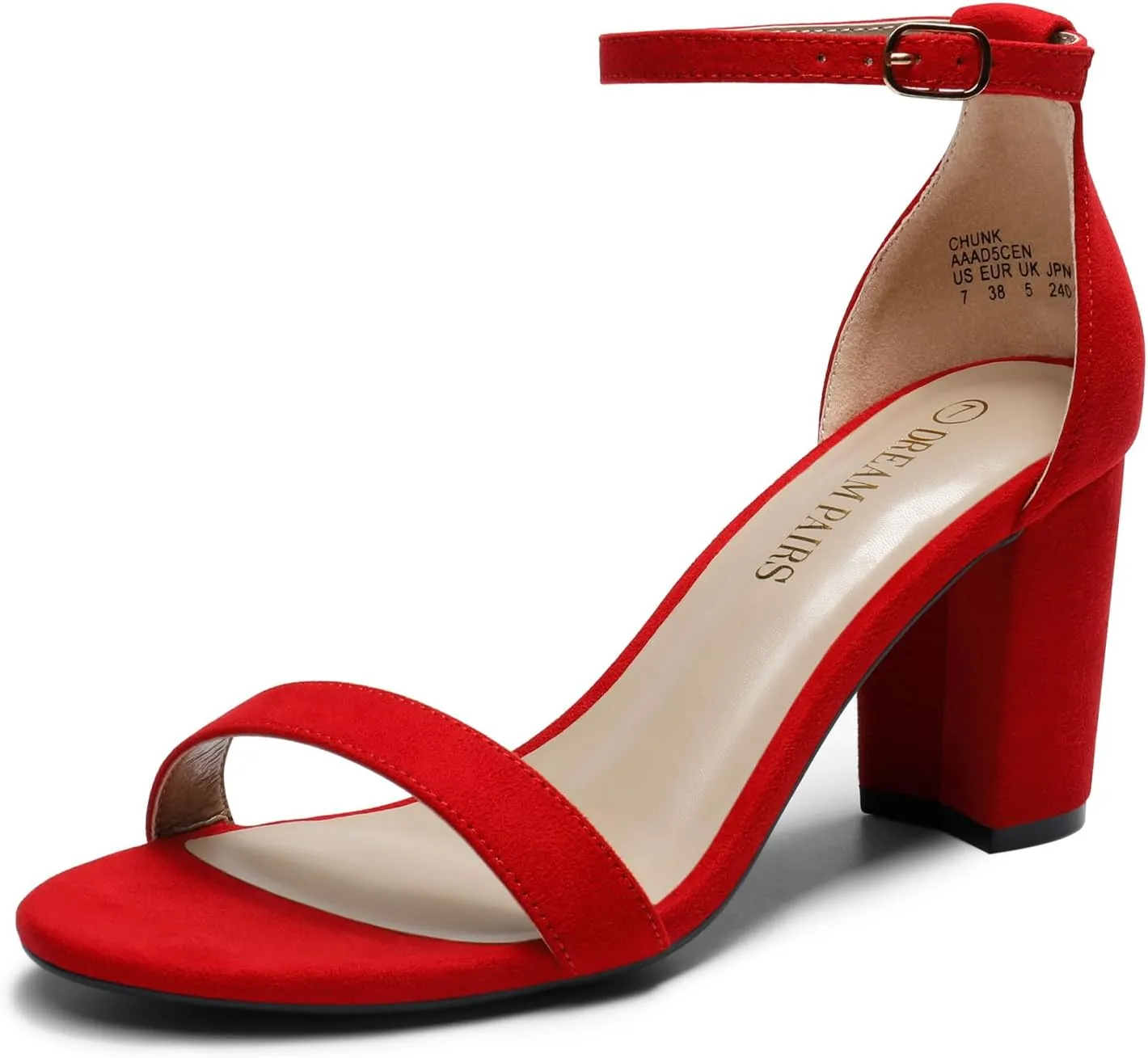 DREAM PAIRS Women's Chunk Low Heel Pump Sandals