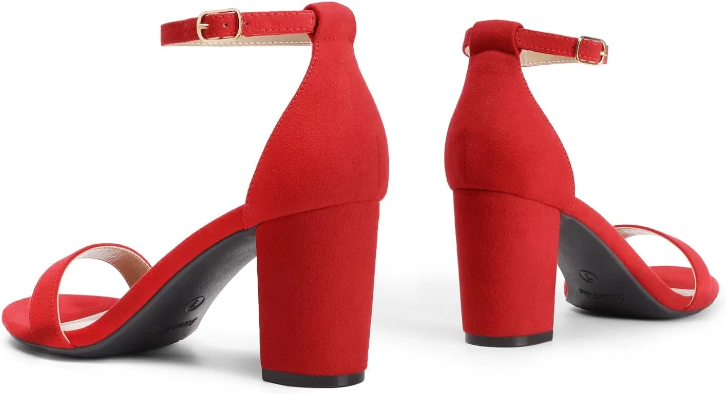 DREAM PAIRS Women's Chunk Low Heel Pump Sandals