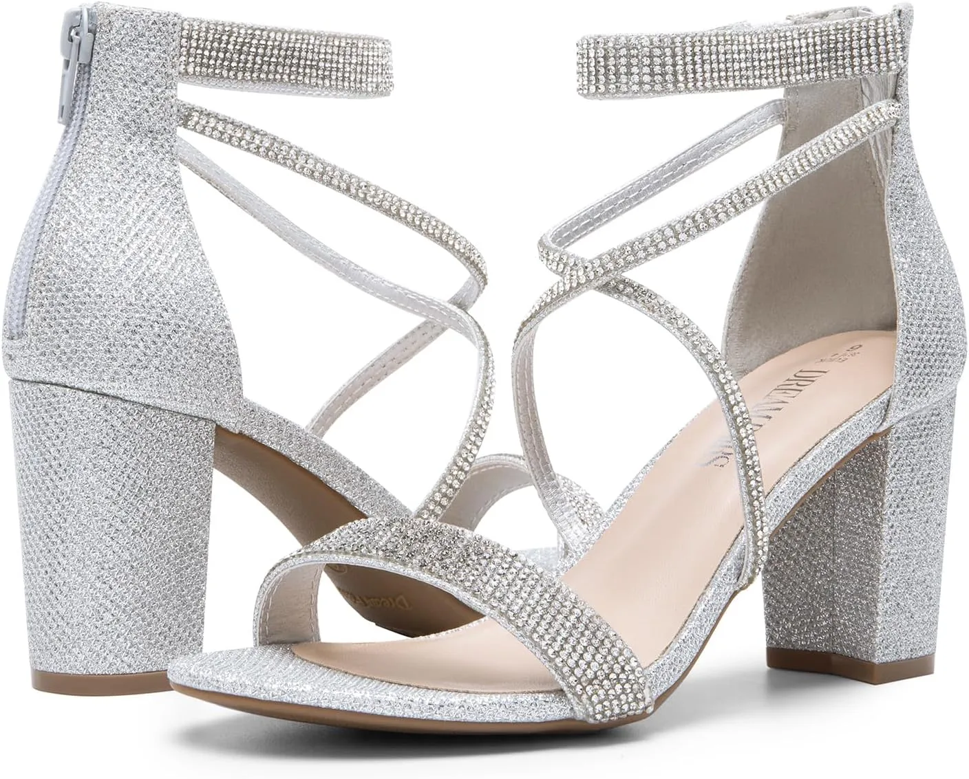 DREAM PAIRS Women's Chunk Low Heel Pump Sandals
