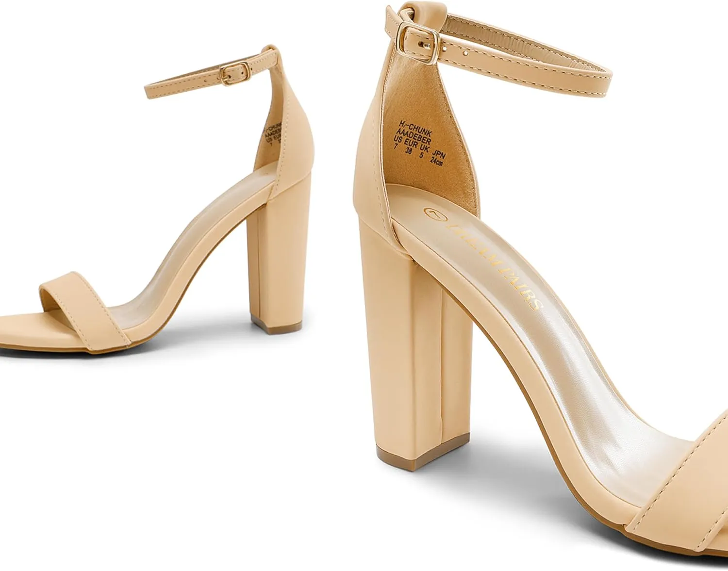 DREAM PAIRS Women's Hi-Chunk High Heel Pump Sandals