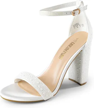 DREAM PAIRS Women's Hi-Chunk High Heel Pump Sandals
