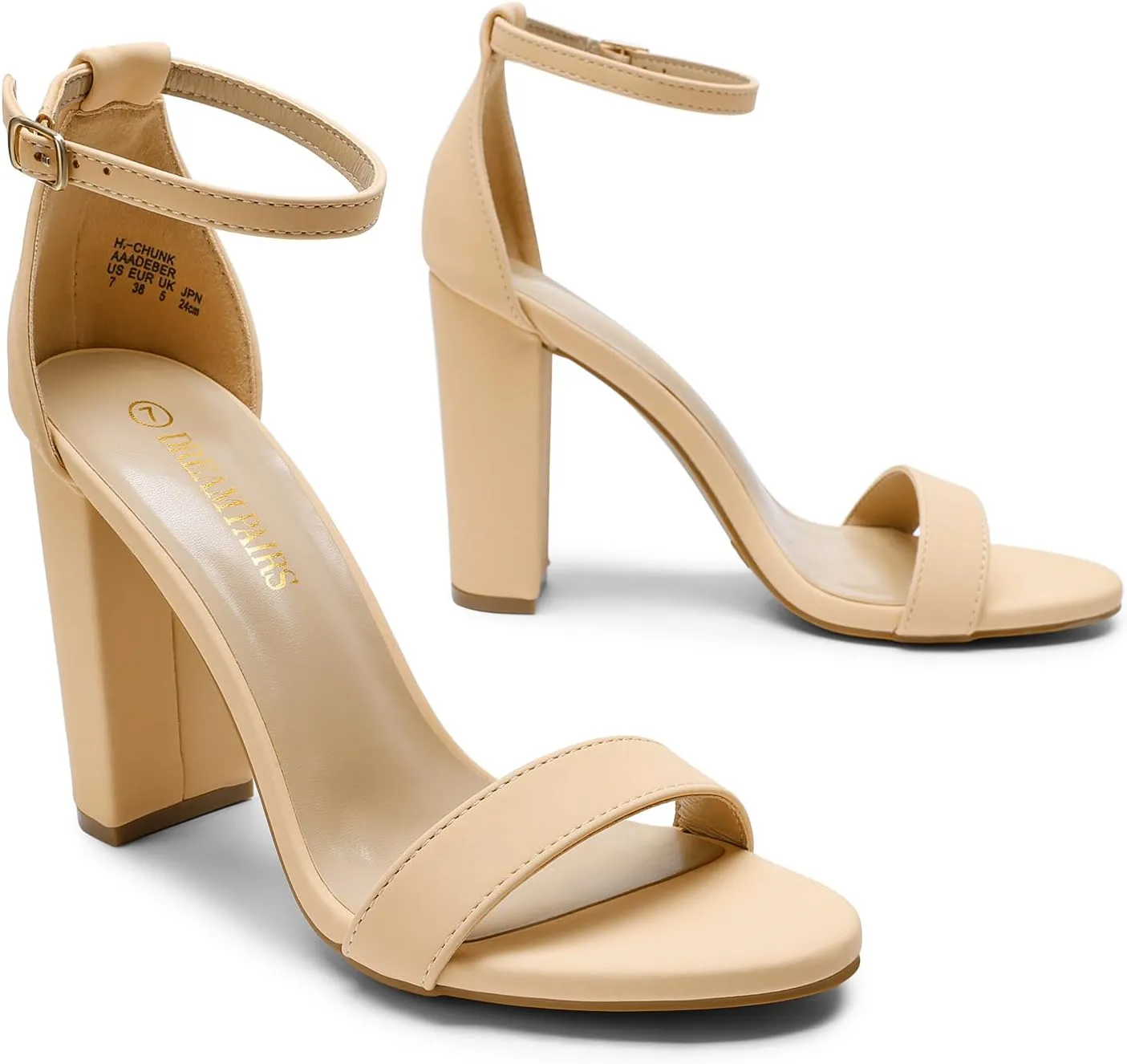 DREAM PAIRS Women's Hi-Chunk High Heel Pump Sandals