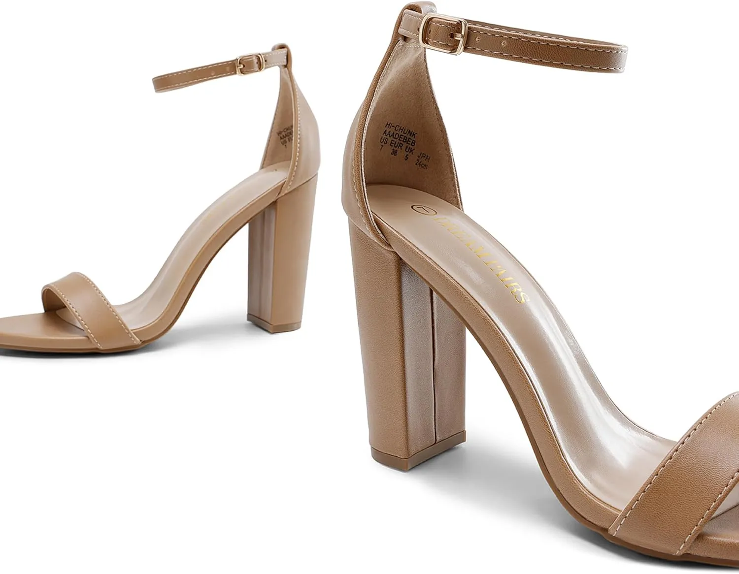 DREAM PAIRS Women's Hi-Chunk High Heel Pump Sandals