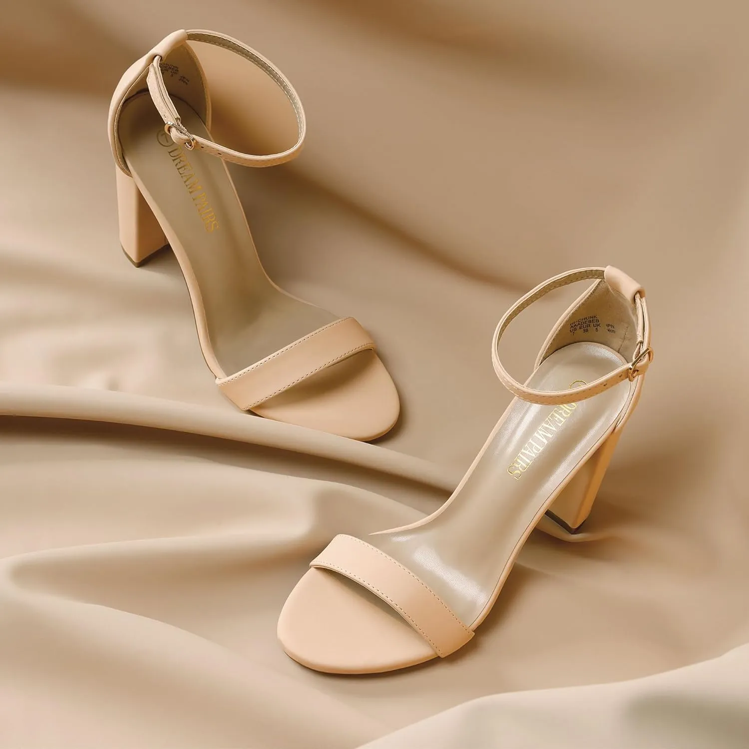 DREAM PAIRS Women's Hi-Chunk High Heel Pump Sandals