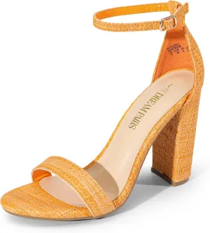 DREAM PAIRS Women's Hi-Chunk High Heel Pump Sandals
