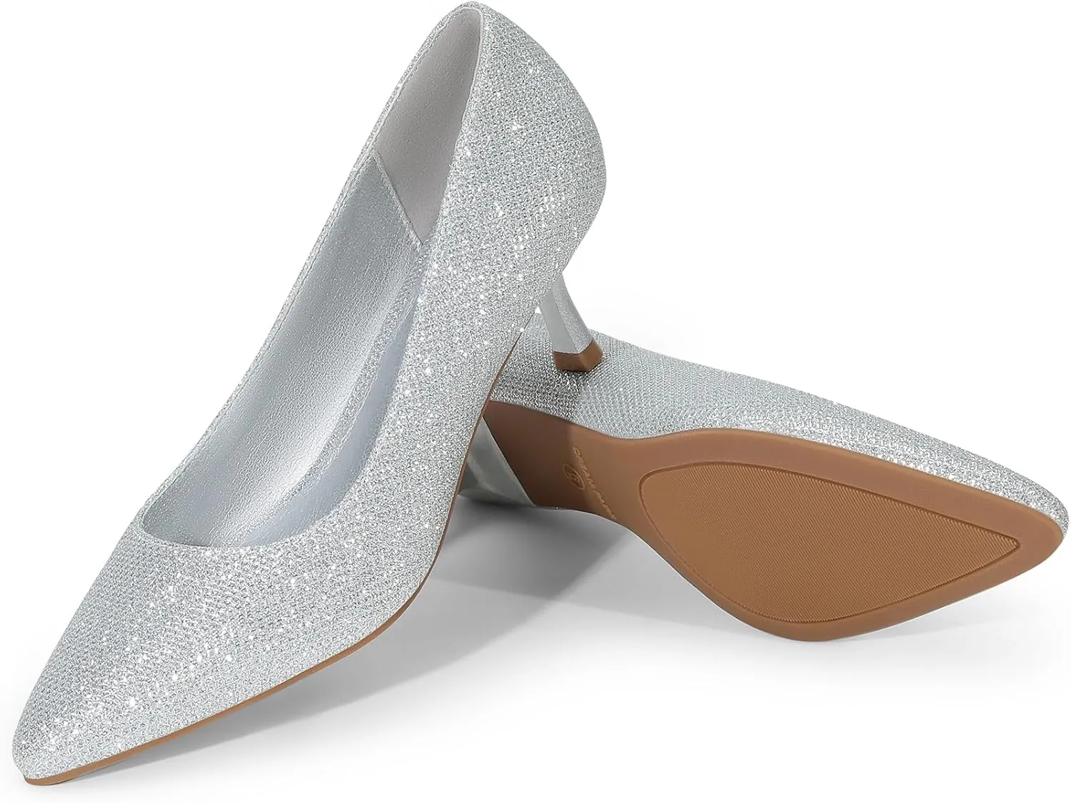 DREAM PAIRS Women's Pumps Closed Toe Pointed Toe Kitten Heels for Women Party Dance Wedding Dress Shoes for Women