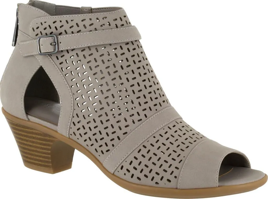 Easy Street Women's Carrigan Open Toe Bootie,Grey Synthetic,US 6.5 WW