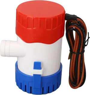Electric Boat Water Pump Low Noise DC12V Mini Bilge Pump for Ferry Yacht Garden (500GPH)