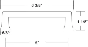 Emtek Alexander Pull Available in 7 Sizes and 6 Finishes - 86426US19 - (Center to Center 6") - Flat Black (US19)