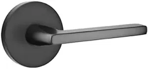 Emtek Passage Set, Disk Rosette, Helios Lever, Flat Black, LH