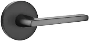 Emtek Privacy Set, Disk Rosette, Helios Lever (Left Hand, Flat Black)