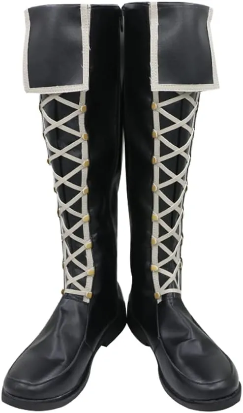 Ensemble Stars Sakuma Rei Cosplay Shoes Boots Halloween Black Leather Boots Shoe