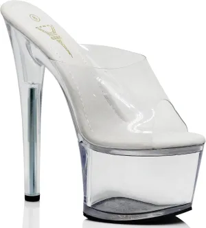 Enzo Romeo Women Clear High Heel Platform Wedge Pump Sandals