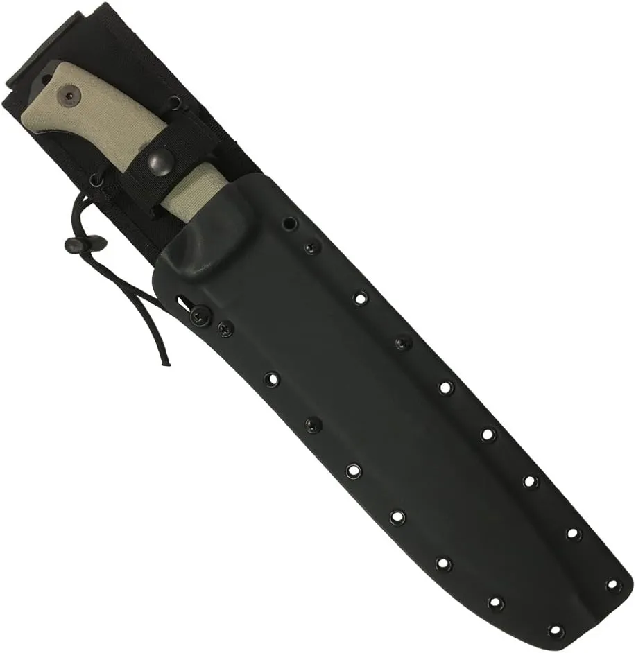 ESEE Authentic JUNGLAS Survival Knife, Kydex Sheath, MOLLE Backing