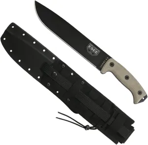 ESEE Authentic JUNGLAS Survival Knife, Kydex Sheath, MOLLE Backing